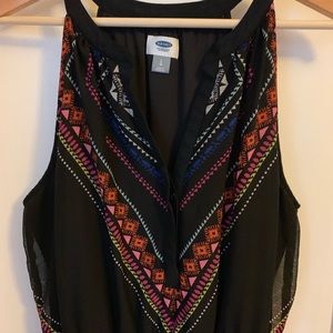 Split neck patterned maxi